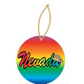 Nevada w/ Cowboy Hat Ornament w/ Clear Mirrored Back (10 Square Inch)